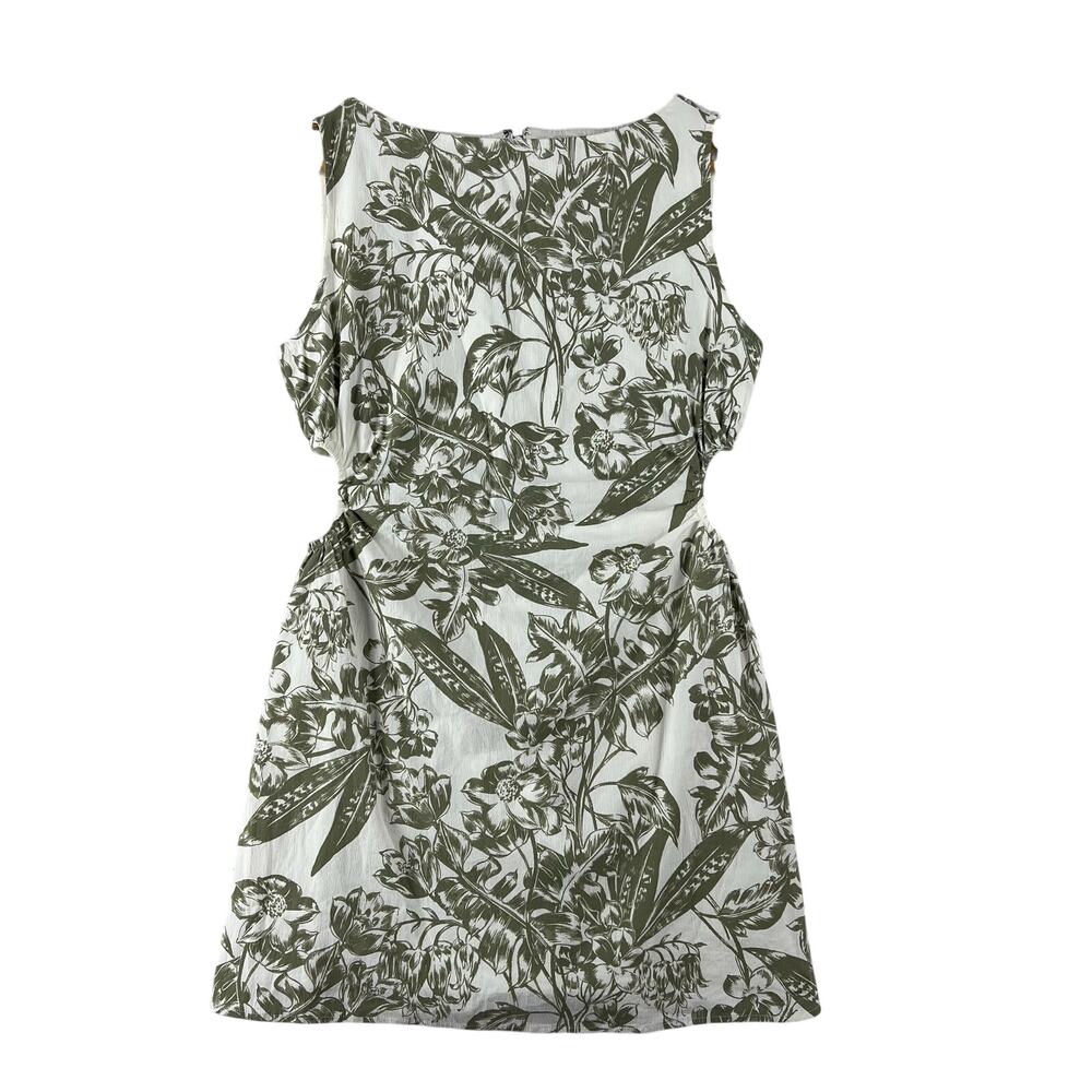Abercrombie & Fitch Cotton Blend White Green Floral Dress SZ M Petite Lined